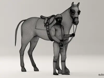  Racehorse and Jockey HQ Editorial License 