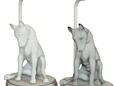 Table Lamp Sitting Dog 3D model