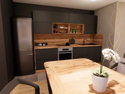 modern mobile home tiny house vacation house on 44m2  Low-poly 3D model