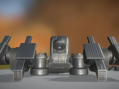 Futuristic Terrain Walker Basic Version 2 Rigged and Animated Low-poly 3D model