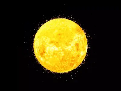 The Sun in space Low-poly 3D model