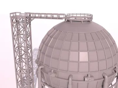 Sci-fi OilTank for 3Dprint 3D print model