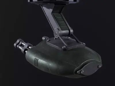 Defense Sci-Fi Turret PBR Low-poly 3D model