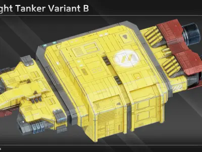 Spaceship TS7 Light Tanker Low-poly 3D model