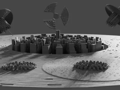 Free Mega Sci-fi City Base  Free 3D model