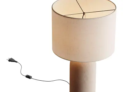 Emna Concrete and Linen Table Lamp 3D model