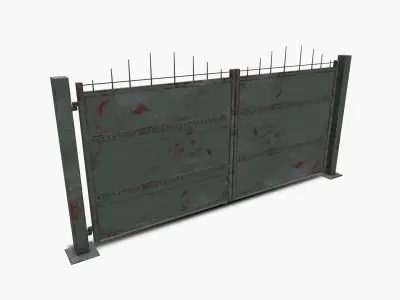 Metal gates Low-poly 3D model