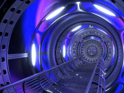 Space tunnel with vortex effect  3D model