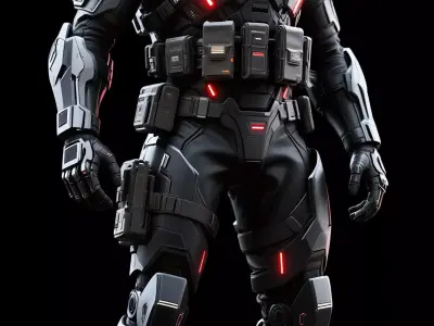 futuristic concept sci-fi design  soldier 3D model