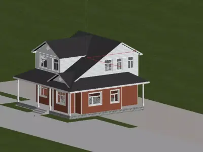 American style villa 3D model