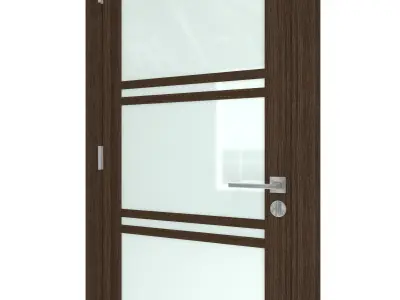 Door-036 interior door with glass panels 3D model