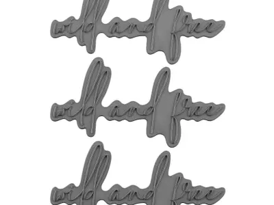 Wild And Free Neon Sign 3D model