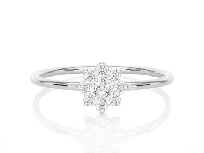 Light Minimalist Diamond Ring 3D print model