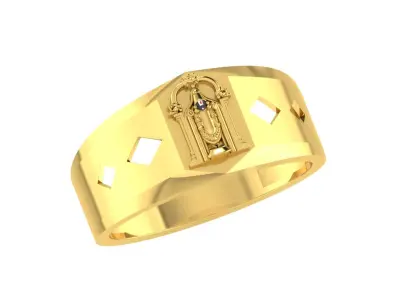 Light Weight Gold Diamond Rings-ZA RN 842 3D print model
