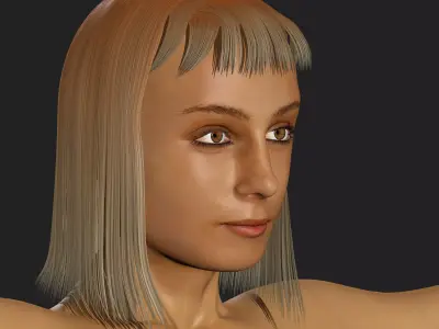 Realistic Woman standing woman on the floor  without dress  3D model