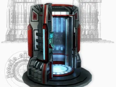 Teleport sci-fi low poly Low-poly 3D model