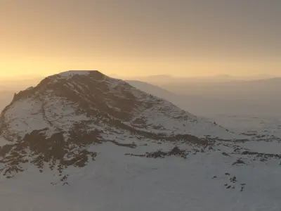 snow mountain hill terrain sci-fi landscape 3D model