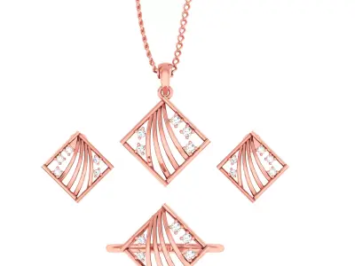 Ring earrings pendant wires set 3D print model