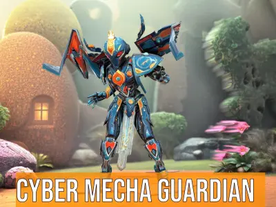 Cyber Mecha Guardian model pack Low-poly 3D model