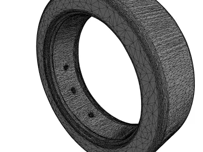 Futuristic Glowing SciFi Ring Component Low-poly 3D model