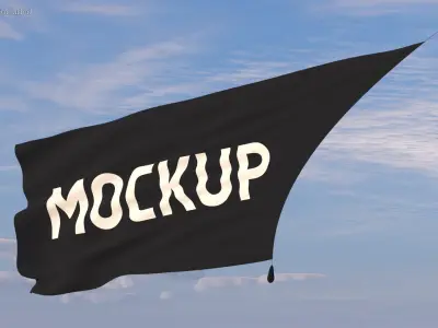  Black Huge Aerial Mockup Banner with Helicopter 