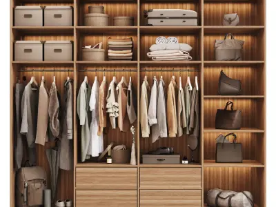 Wardrobe compartment doors Stripe 3D model