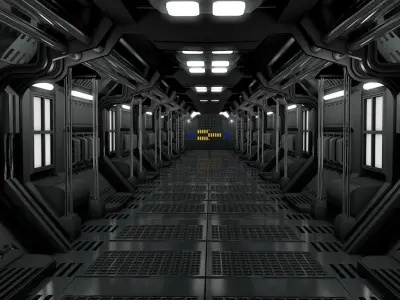 Sci Fi Corridor  3D model 30