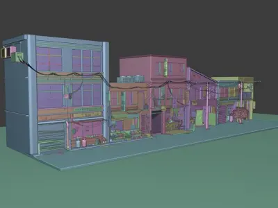 Japanese street 3D model