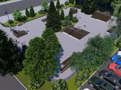 3d model of a skatepark 3D model