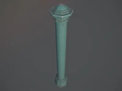Barrier Bollard pack 3 Green v3 Low-poly 3D model