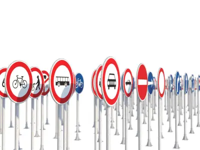 Traffic signs EU 3D model