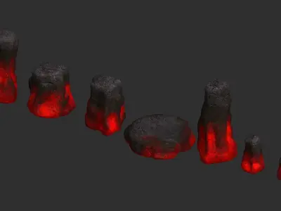 Rock Set 05 - Lava 3D model
