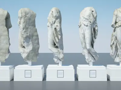 Apollo statue of ancient greek god 3D model