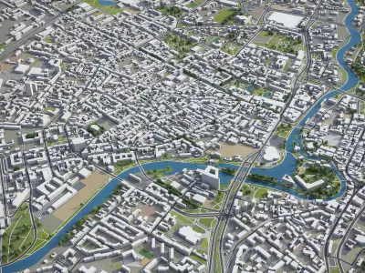 Bydgoszcz - City 3D Model Low-poly 3D model