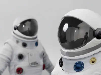 Cosmonaut Astronaut RIGGED Low-poly 3D model