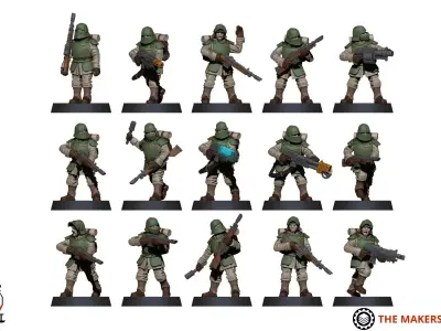 Feudal Guard - Infantry Builder 3D print model