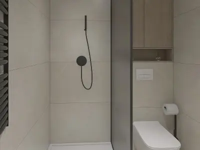 Simple but cozy shower room 3D model