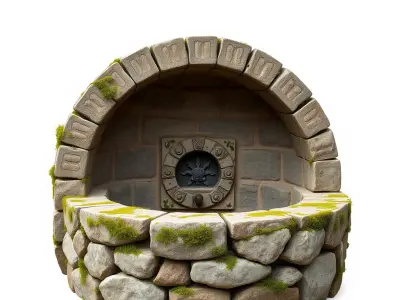 Archway Fountain Stone Model Pack Low-poly 3D model