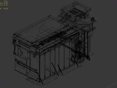 Spaceship - internal objects 02 3D model