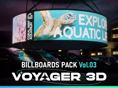 Billboards Pack Vol 03 Low-poly 3D model