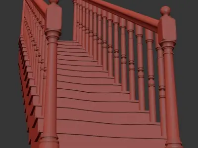 Stair Wood Free 3D model