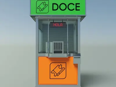 Information or tickets street kiosk 3D model
