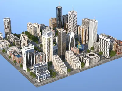 White City XL Low-poly 3D model