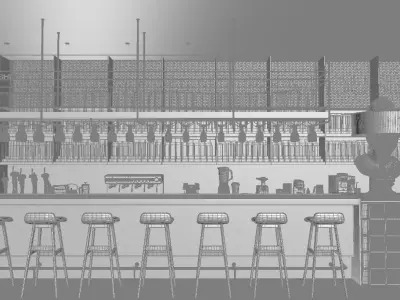 Contemporary Lounge Bar 3D model