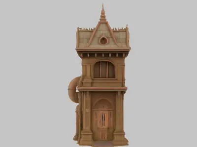 Steampunk Tower 3D Model Low-poly 3D model