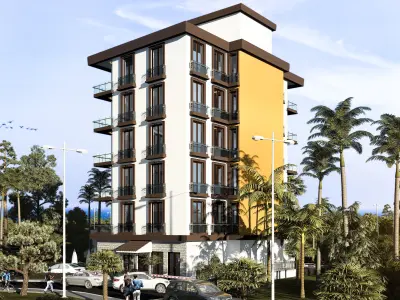 BAR-MONTENEGRO-2020 hotel building at night 3D model