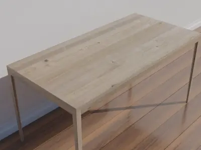 wooden desk code WAL 44 light brown OAK wood texture 3D model