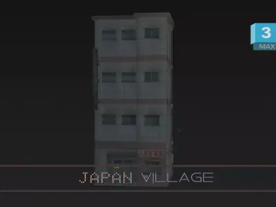 Asian Old Building Low-poly 3D model