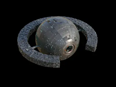 Space Station Sphere Mothership Low-poly 3D model