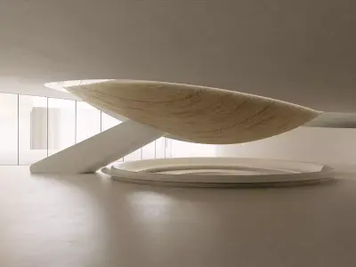 Futuristic Organic Architecture Interior 3D model